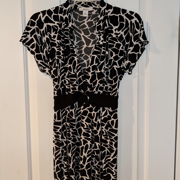 Deep V Neck Blouse with attached Waist Tie - Picture 5 of 16